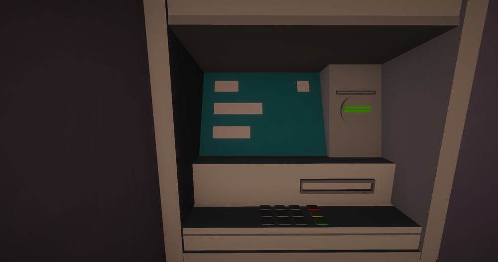 Le distributeur bancaire de la ville, vu de près.