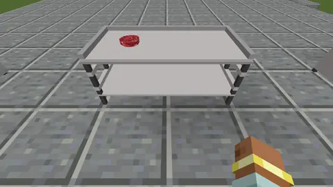 Le steak façonné sur la table.
